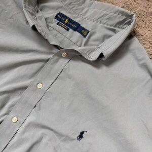 Ralph Lauren Men’s 4XLT Gray Performance Button Down Long Sleeve Shirt